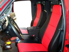 Ford Ranger 2006-09 Blackred Leather-like Custom 2 Front Seat Console Covers Ford Ranger 2006-09 Blackred Leather-like Custom 2 Front Seat Console Covers