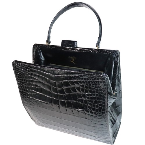 Lucille de Paris große Krokodil Top Henkeltasche  - Bild 3 von 11