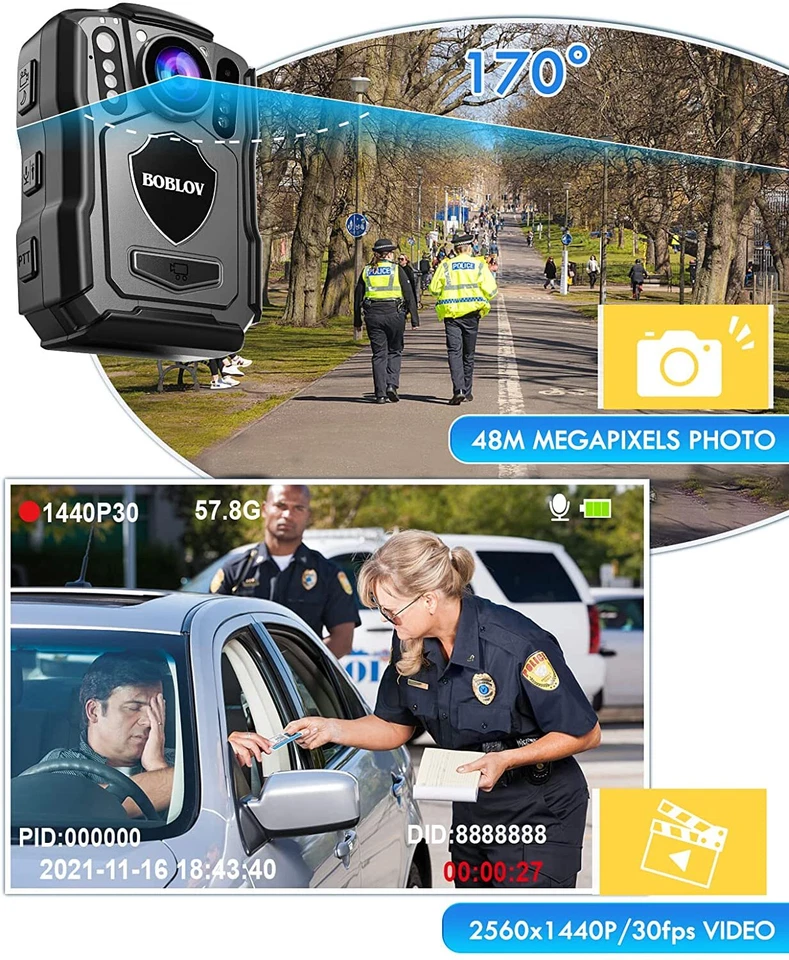 BOBLOV M5 2K Body worn Camera Audio 1440P 128G GPS Police Built-in 4200MAH - Image 4 of 4