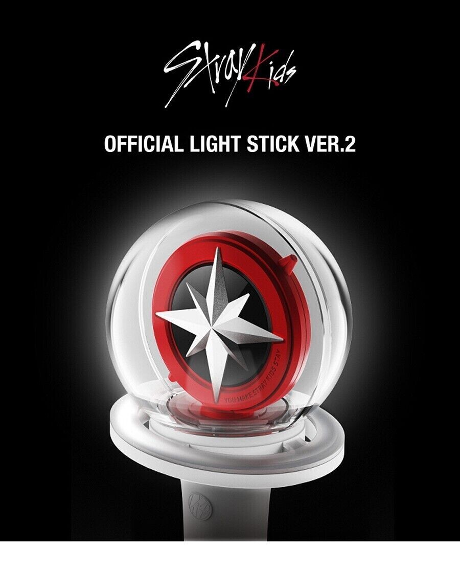STRAY KIDS OFFICIAL LIGHT STICK VER.2 w/ Tracking,Strap