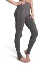 Assets by SPANX Sara Blakely Stirrup Foot Ankle Holes Shaping Leggings Gray XL