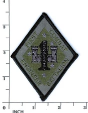 USMC 1st Combat Engineer Battalion subdued OD ! PATCH 1st Eng Bn Marines 1st CEB