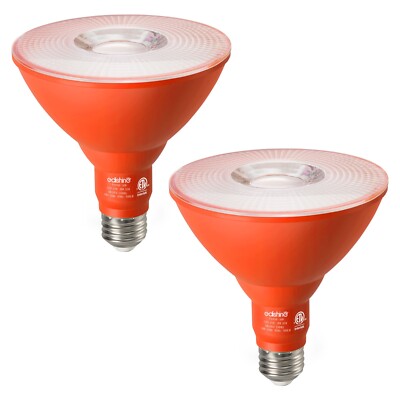 EDISHINE Dimmable Orange LED Flood Light Bulb, Light Bulb for Halloween 2 Pack