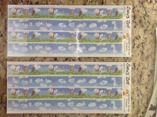 Suzy's Zoo - 2 Scrapbook Border Stickers: little Suzy & friends in grass field 