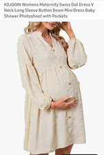 Cream long sleeve maternity dress XL