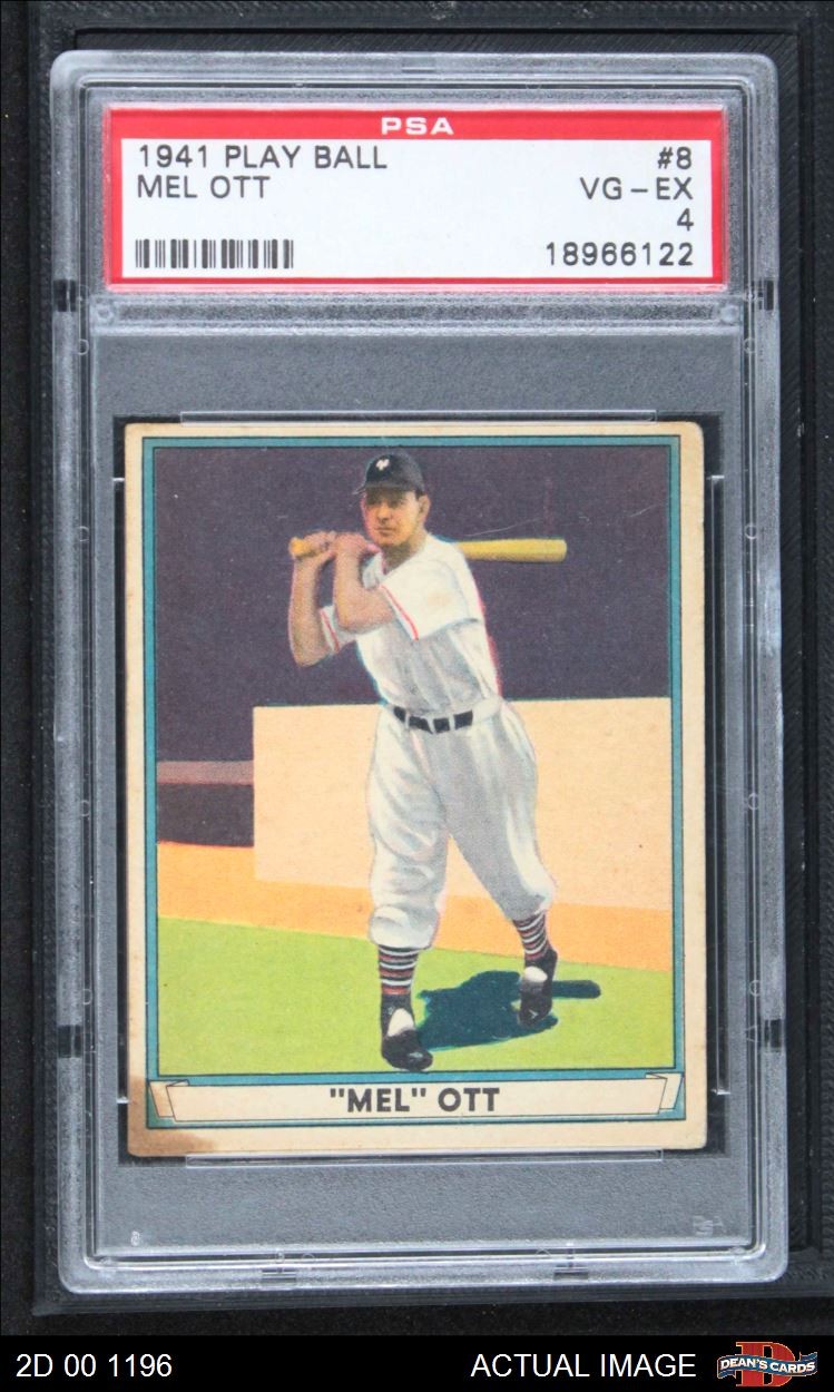 1941 Play Ball #8 Mel Ott Giants HOF PSA 4 - VG/EX