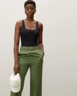 Everlane The Easy Pant Pull On Cotton Stretch Pockets Green Size 2
