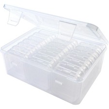 Hinged Lid Clear Plastic Bead Storage Organizer Box Mini Transparent Craft