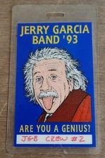 RARE Jerry Garcia Band Laminate Backstage Pass 1993 Einstein Crew Grateful Dead