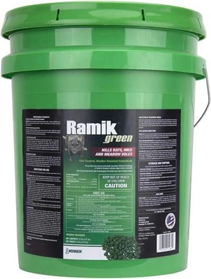 Green Fish Flavored Weather Resistant Rodenticide Pellets, 20-Pound Bucket