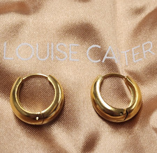 Louise Carter 14K Gold Plated Mini Drop Huggie Hoop Earrings 8mm