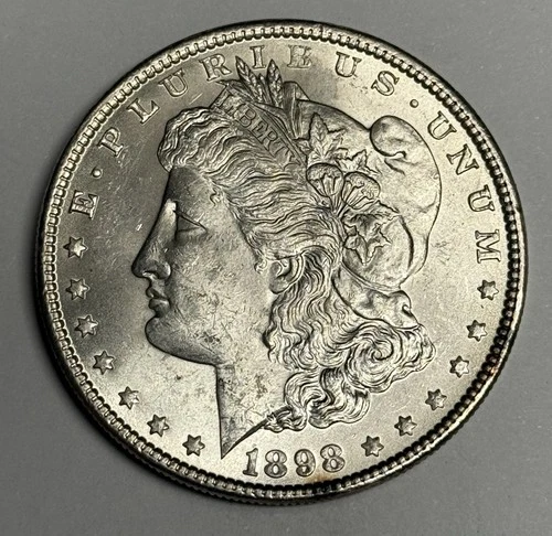 Mint State 1898-P Morgan Silver Dollar (all original), U.S. $1 Coin BU MS