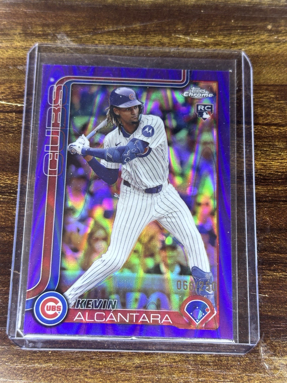 2025 Topps Chrome Kevin Alcantara RC Purple Raywave Cubs #173 /250