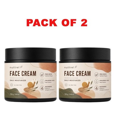 (PACK 2) Korean Style Snail Mucin Face Moisturizer Cream 100g for Glow USA