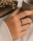 Vintage Sterling Silver Flush Dot Band Ring Size 6.5 Minimalist Modernist 925