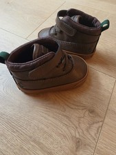 Ralph Lauren Polo Bebé Zapatos Niño Talla 2 Botas Marrón Cuna Infante Suave Nuevo sin Etiquetas Caballo