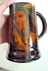 Louwelsa Weller Tankard Depicting Tecumseh Artist Signed Rare 5 1/2" tall