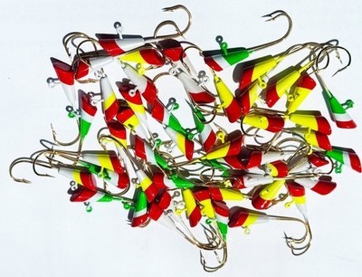 100 PCs 1/16 oz Shad Dart Lead Jig Heads Fishing hooks 俄罗斯 三色/兩色 曹白钩