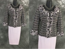 BEAUTIFUL st john knit Lilac purple black multi jacket skirt suit size 8