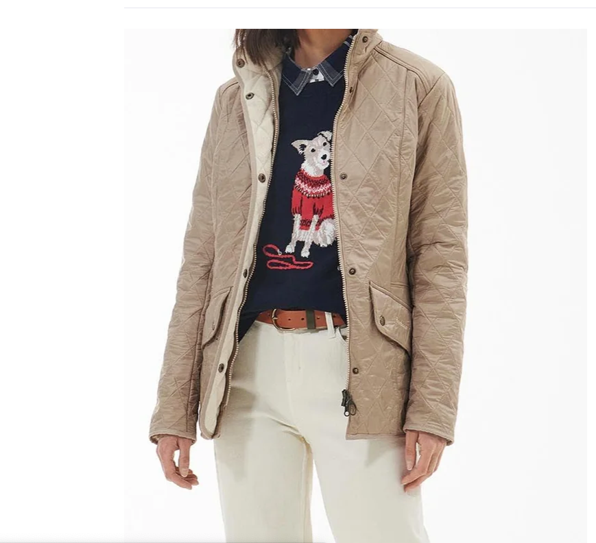 Barbour Cavalry Polarquilt Fleece Lined Jacket in Light Fawn MSRP