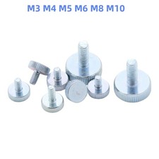 Flat Head Knurled Thumb Screws Carbon Steel Zinc Plated M3 M4 M5-M10 Thumbscrews