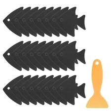 24pcs Non-Slip Bathtub Stickers Set 4.02" Fish Shower Sticker Black
