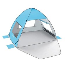 UPF 50 Pop Up Beach Tent, Easy Set Up Beach Umbrella, Sun Blue for 2-3 Person