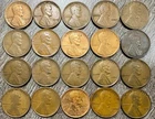 Lot of Twenty (20) 1909 VDB Lincoln Wheat Cents 1C, Circulated to AU Condition
