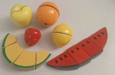 Melissa  Doug Cut  Pull Apart Wooden Play Food Watermelon Strawberry Lemon