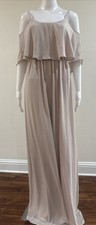 Show Me Your Mumu Dune Chiffon Caitlin Maxi Spaghetti Dress in Beige Size XS