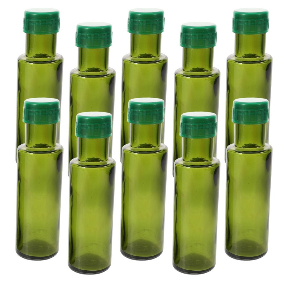 Used Cooking Oil Color 10Pcs Green Glass Oil Container Bottles Refillable for Olive Oil and ...
