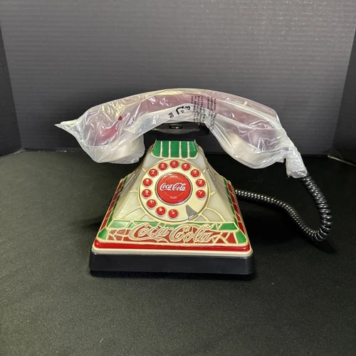 Vintage Coke Cola Beautiful Tiffany Stained Glass Telephone