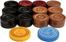 Professional Carrom Board Game International Champion Wooden 8mm Coins, Set... 