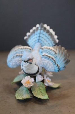 Blue Jay by Lenox Garden Birds Figurine Fine Porcelain 1989