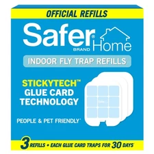 Safer Home SH503 Trap Refill Pack of Glue Cards for SH502 Indoor Fly Trap, 3 ...