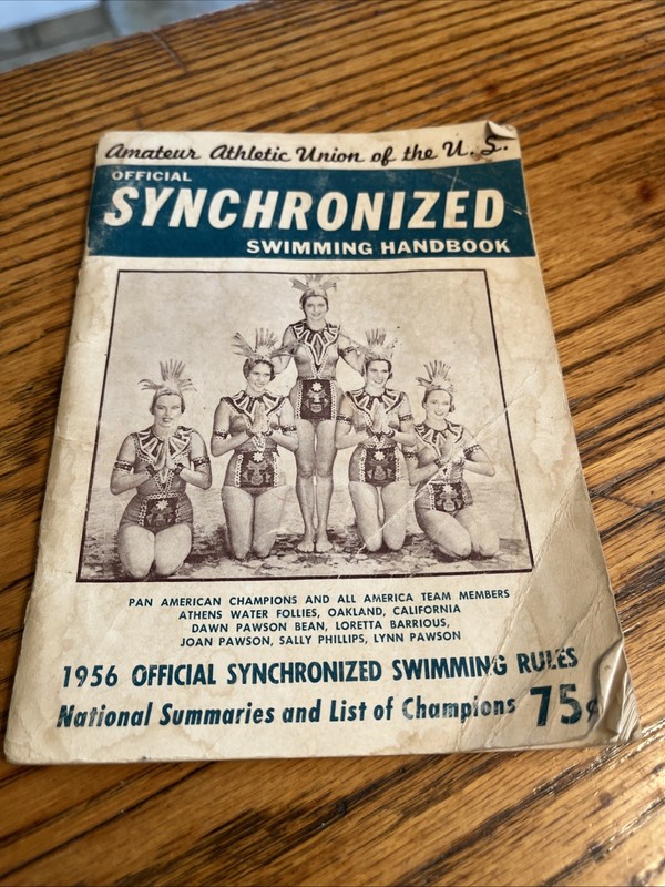 1956 Official Synchronized Swimming Handbook Rules Champions Athletic Union USA