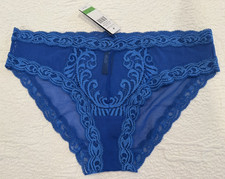 Natori NWT "Nautical Blue" Mesh And Lace Panties, Sz L