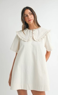 MABLE PETER PAN COLLARED MINI DRESS-SZ MEDIUM