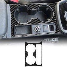 Black Carbon Fiber Car Center Water Cup Frame Sticker Trim for Audi A3 2025-2026