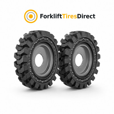 (Pack of 2) 13.00-24 Solid Rubber Telehandler Tire and Wheel Assembly