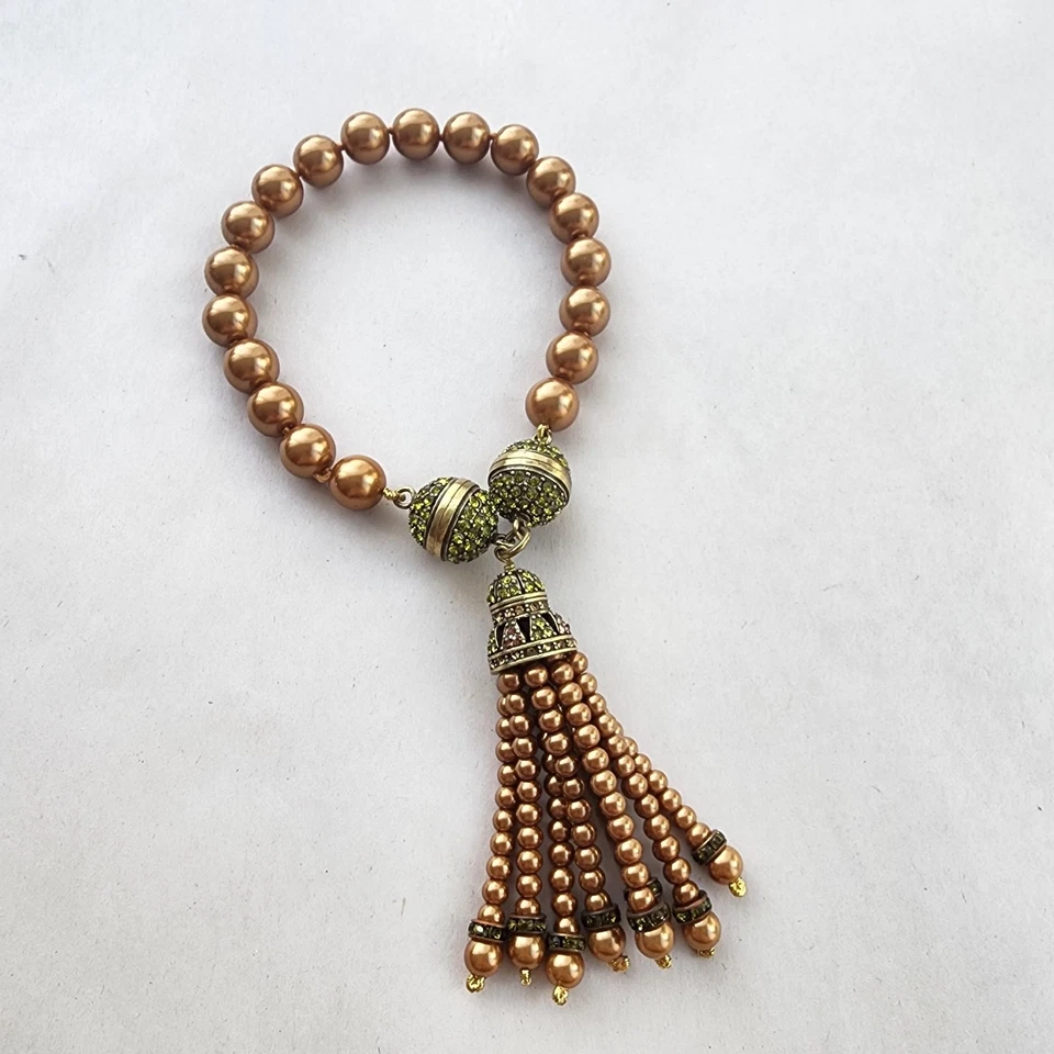 Pulsera Heidi Daus Joyería Swarovski Cristal Vidrio Perlas Potenciador Borla Nueva Foto 2 de 4