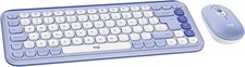 Logitech POP ICON Combo, Bluetooth Keyboard and Mouse Combo, Quiet Click - Lilac