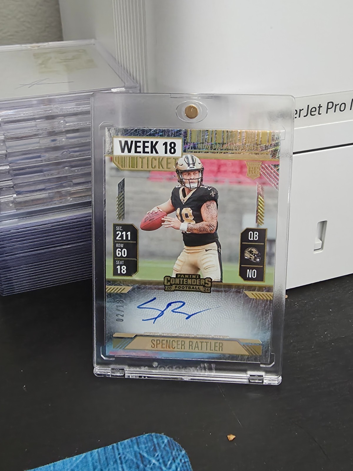 2024 Panini Contenders Spencer Rattler RC Week 18 Ticket On Card Auto /18