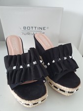 Ladies Black Faux Suede Mules With Stud Detail Size 7 New In Box Never Worn