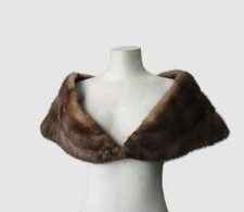 Women's Real Mink Fur Collar Shawl Stole Wrap Cape MINT Sable WEDDING Woman