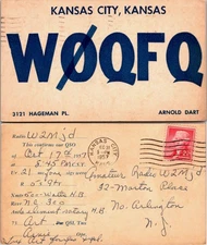 KS, KANSAS CITY - QSL HAM Radio Call Card postcard - 2k0200