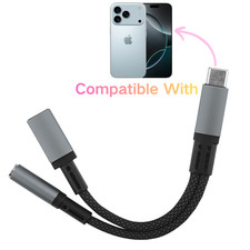USB-C to 3.5Mm Headphone Charger Dongle with PD For 17 16 15 Pro Max Plus