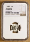 1944 D Mercury Dime NGC MS65FB