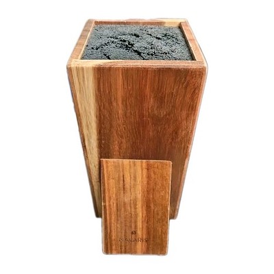 Navaris Universal Knife Block Holder  Acacia Wood Stand with Bristles 
