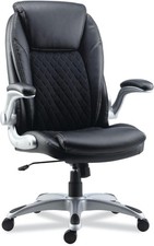 ALELT4249 Leithen Bonded Leather Midback Chair Supports Up to 275 lbs. - Black/S